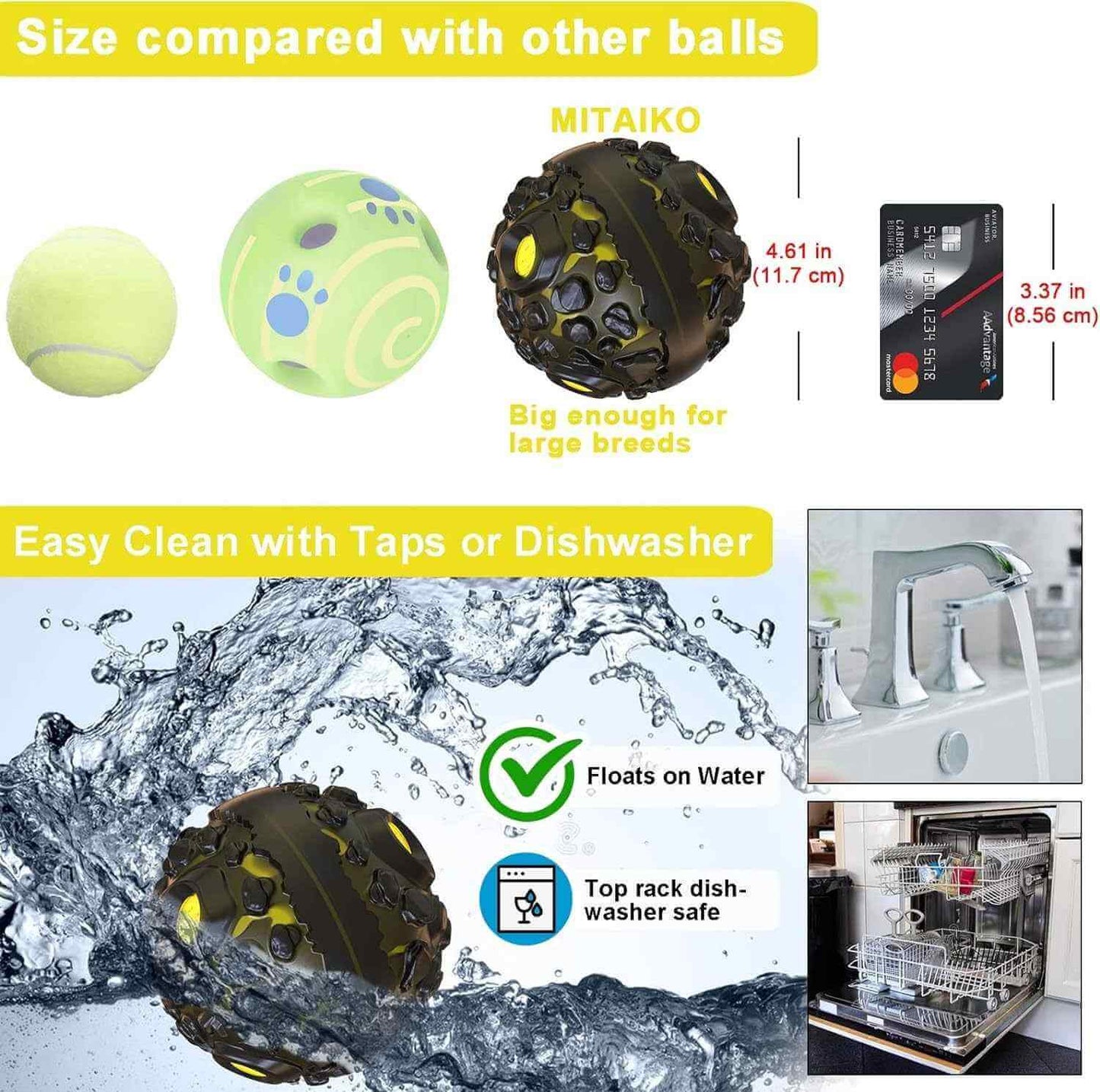 Durable Interactive Dog Ball in use, promoting dental health and engaging chewers with textured surface.