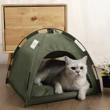 Enclosed cat tent bed soft cozy indoor cat house for small and large cats