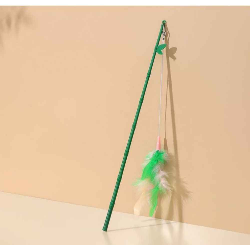 Interactive Cat Feather Wand – Durable bell and refillable toy for engaging playtime with cats. - Whiskerwise