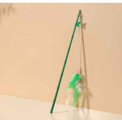 Interactive Cat Feather Wand – Durable bell and refillable toy for engaging playtime with cats. - Whiskerwise