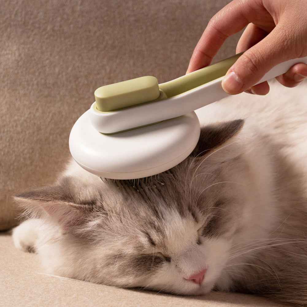 Pet Dog Hair Remover Cat Brush Grooming Tool Automatic Massage Comb Round Hair Brush For Cat Dog Pet Supplies - Whiskerwise
