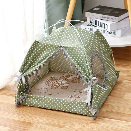 Cat Tent Bed – Cozy enclosed tent bed for cats with soft fabric and cute design, perfect for relaxation and security.