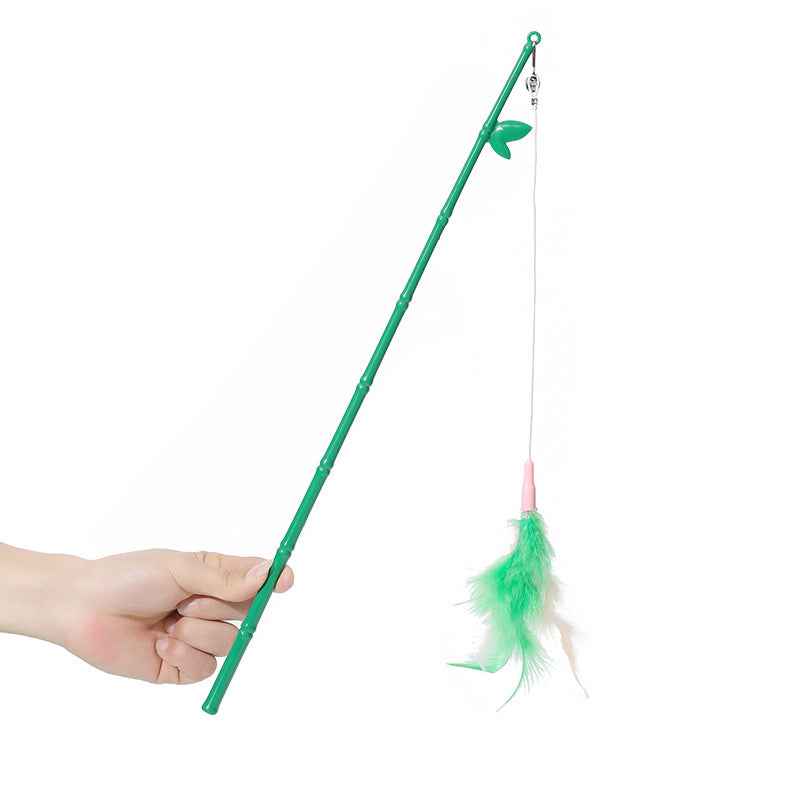 Interactive Cat Feather Wand – Durable bell and refillable toy for engaging playtime with cats. - Whiskerwise