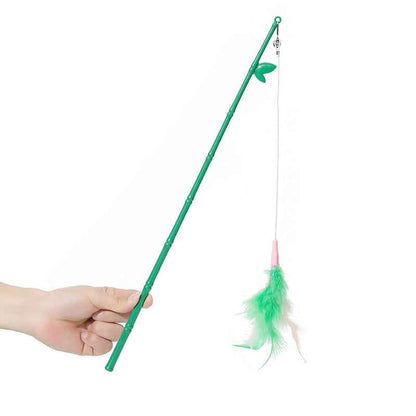 Interactive Cat Feather Wand – Durable bell and refillable toy for engaging playtime with cats. - Whiskerwise
