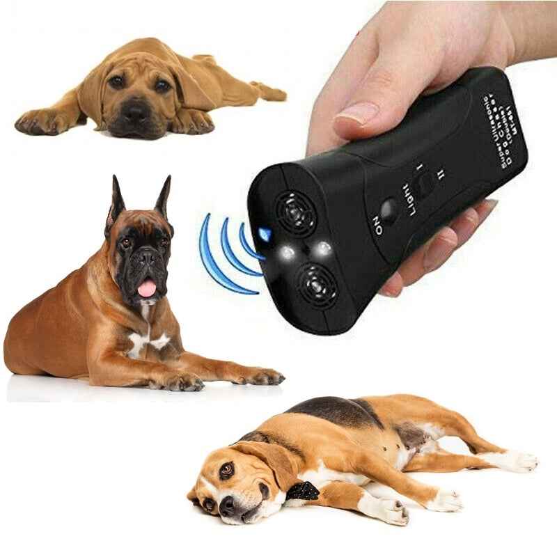 3-in-1 Anti Barking Dog Training Device Ultrasonic Dog Training Repeller  LED Flashlight - Whiskerwise