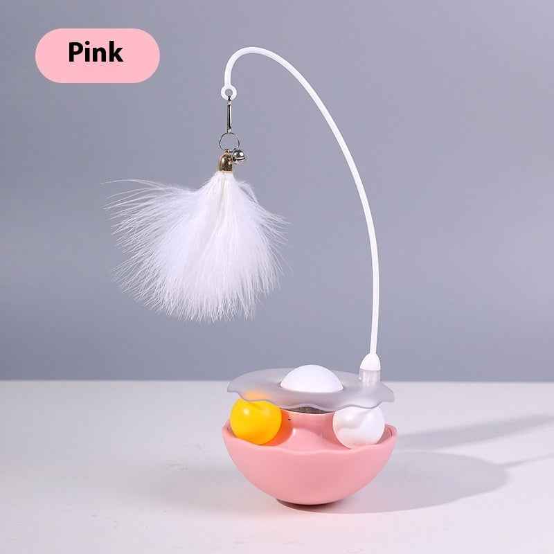Cat Interactive Toy Funny Tumbler Toy Kitten Exercise Catching Leaky Food Ball Teaser Feather Wand Toys For Cat Accessories Pet Products - Whiskerwise