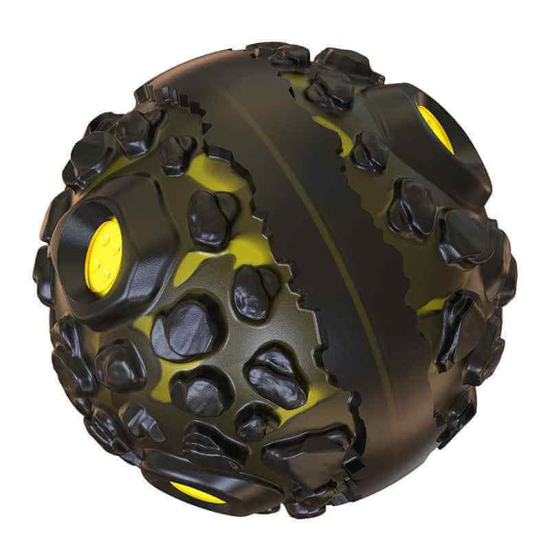 Durable Interactive Dog Ball in use, promoting dental health and engaging chewers with textured surface.