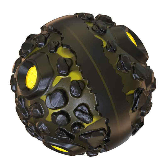Durable Interactive Dog Ball in use, promoting dental health and engaging chewers with textured surface.