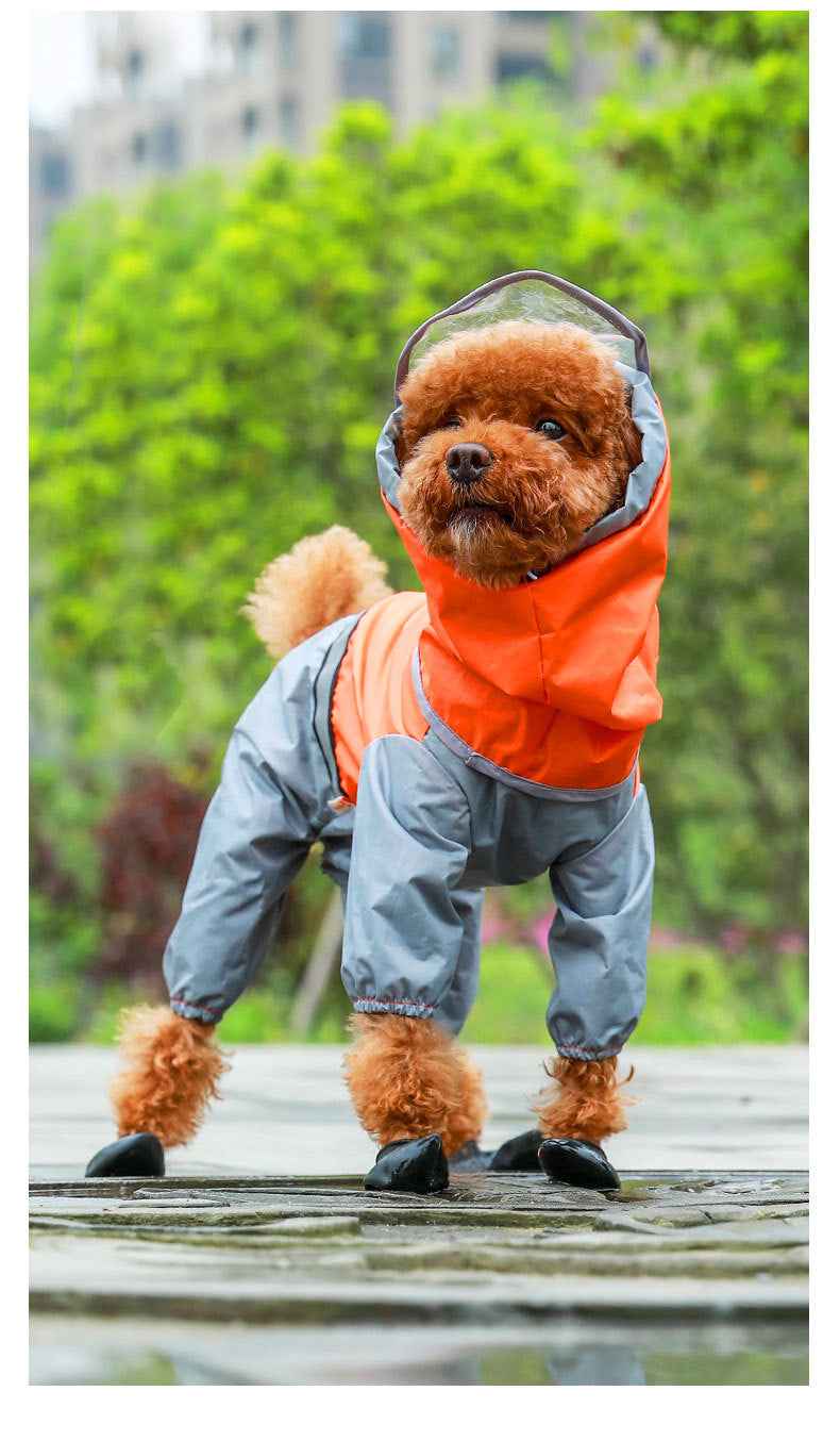 Pet dog raincoat tail all-inclusive waterproof - Whiskerwise