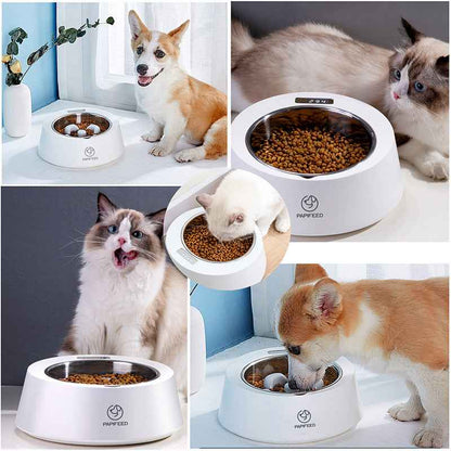 Pet Dog Bowl Slow Feeder Dog Food Bowl Smart Weighing Dog Slow Feeder Cat Pet Feeder - Whiskerwise