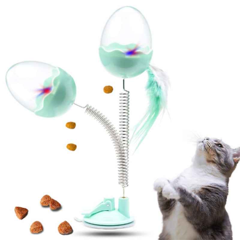Catnip Sucker Toy – Flashing Suction Cat Toy with a playful cat reaching for it. - Whiskerwsie