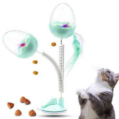 Catnip Sucker Toy – Flashing Suction Cat Toy with a playful cat reaching for it. - Whiskerwsie