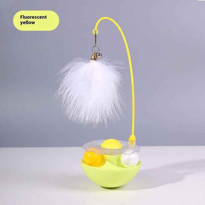 Cat Interactive Toy Funny Tumbler Toy Kitten Exercise Catching Leaky Food Ball Teaser Feather Wand Toys For Cat Accessories Pet Products - Whiskerwise