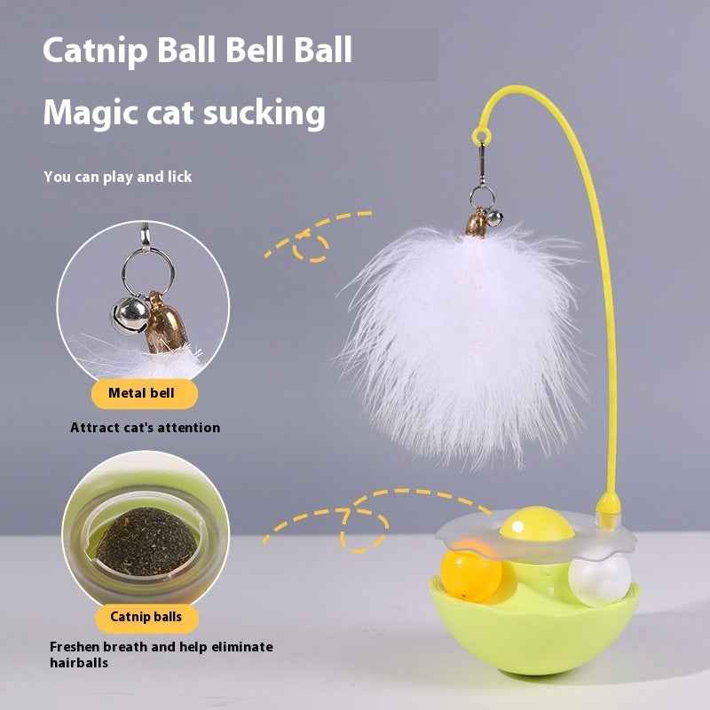 Cat Interactive Toy Funny Tumbler Toy Kitten Exercise Catching Leaky Food Ball Teaser Feather Wand Toys For Cat Accessories Pet Products - Whiskerwise