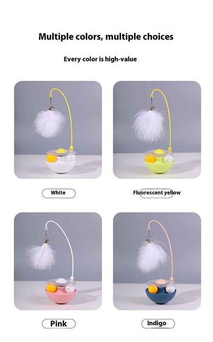 Cat Interactive Toy Funny Tumbler Toy Kitten Exercise Catching Leaky Food Ball Teaser Feather Wand Toys For Cat Accessories Pet Products - Whiskerwise