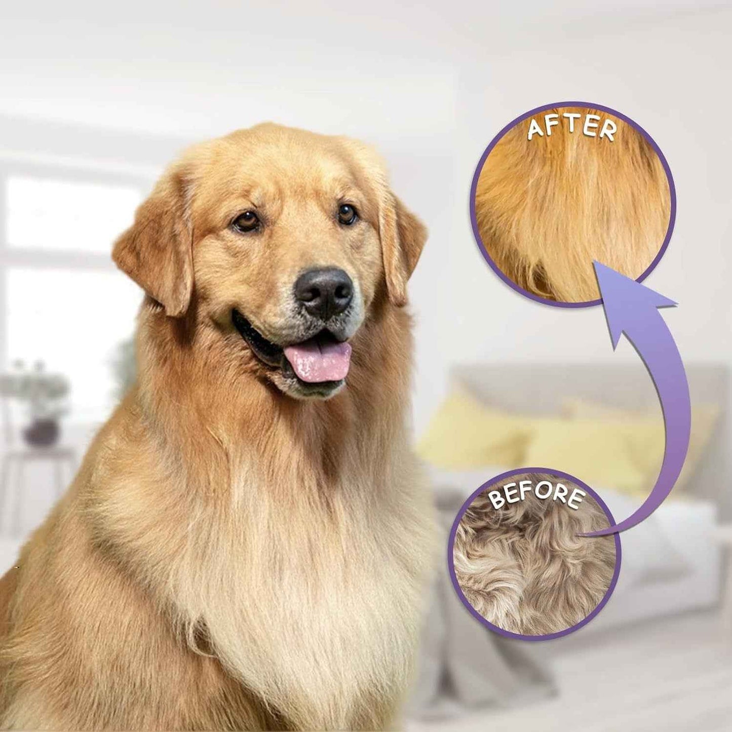 Detangling Pet Comb For Dog  Cat Grooming Comb With Long Short Stainless Steel Teeth Safely Remove Knots Tangles For Healthy Shiny Coat Gentle Effective Detangling Tool For Pet Hair - Whiskerwise