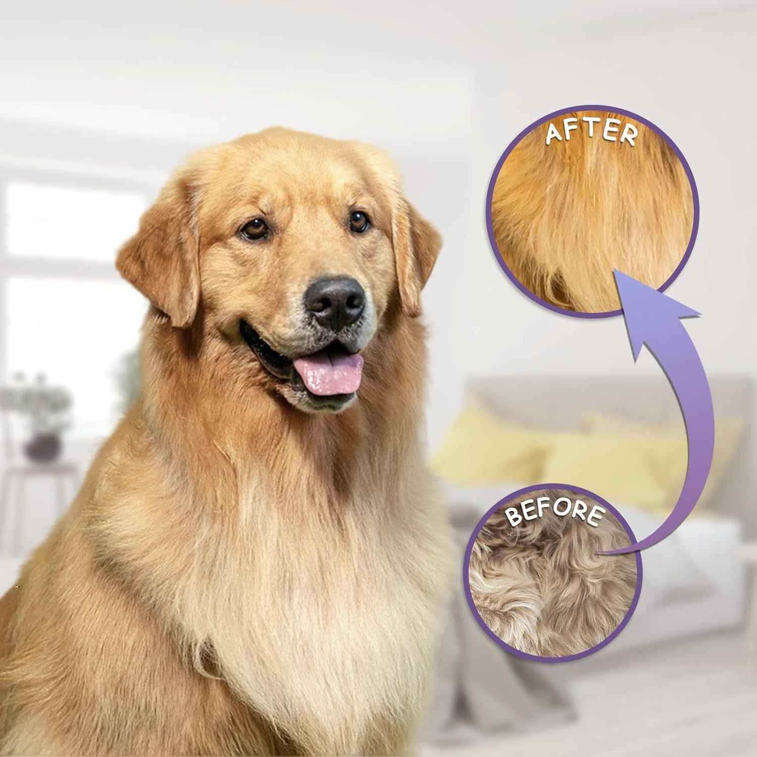 Detangling Pet Comb For Dog  Cat Grooming Comb With Long Short Stainless Steel Teeth Safely Remove Knots Tangles For Healthy Shiny Coat Gentle Effective Detangling Tool For Pet Hair - Whiskerwise
