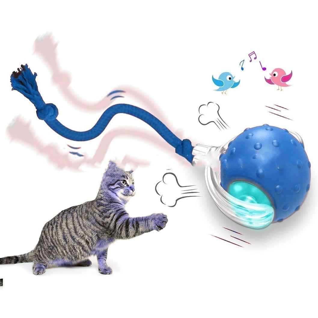 Interactive Cat Rolling Ball with sound and light, encouraging playful cat activities and natural instincts. - Whiskerwise