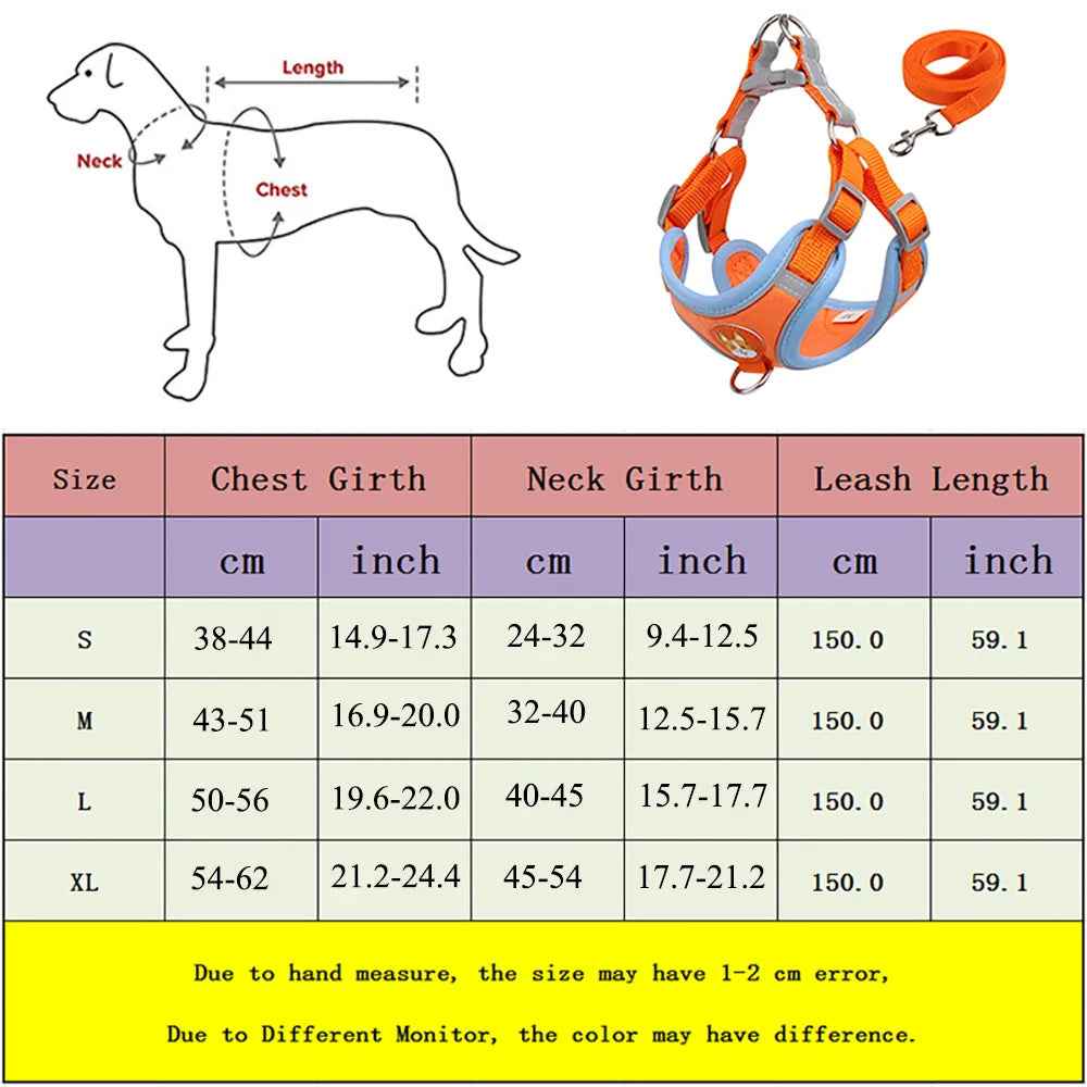 New Dog Leash And Harness Set Pet Dog Harness And Leash Set Adjustable Puppy Cat Harness Vest Reflective Walking No Pull Lead Leash For Small Dogs Chihuahua - Whiskerwise