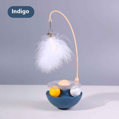 Cat Interactive Toy Funny Tumbler Toy Kitten Exercise Catching Leaky Food Ball Teaser Feather Wand Toys For Cat Accessories Pet Products - Whiskerwise