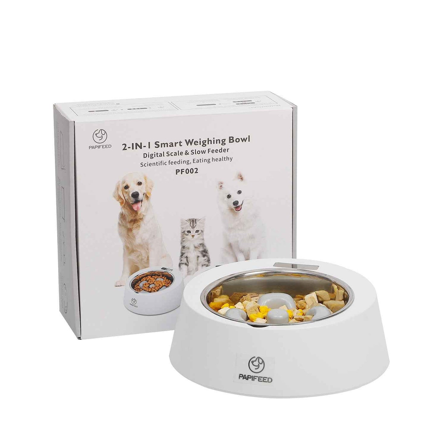 Pet Dog Bowl Slow Feeder Dog Food Bowl Smart Weighing Dog Slow Feeder Cat Pet Feeder - Whiskerwise