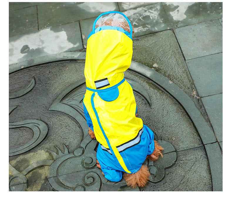 Pet dog raincoat tail all-inclusive waterproof - Whiskerwise