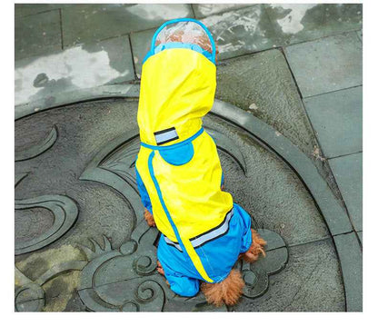 Pet dog raincoat tail all-inclusive waterproof - Whiskerwise