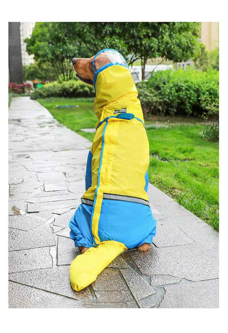 Pet dog raincoat tail all-inclusive waterproof - Whiskerwise