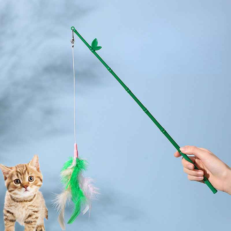 Interactive Cat Feather Wand – Durable bell and refillable toy for engaging playtime with cats. - Whiskerwise