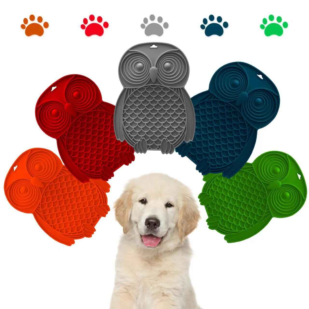 Owl Dog Licking Mat Pet Food Basin Tableware - Whiskerwise