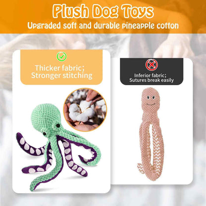 Interactive Pet Plush Toy – Bite-Resistant Octopus helps improve bad behavior in dogs.