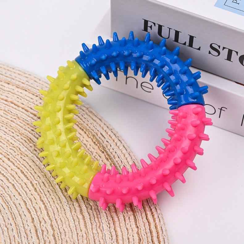 Dog Chew Ring Toy – Durable rubber teething toy for puppies and dogs with engaging design. - Whiskerwise