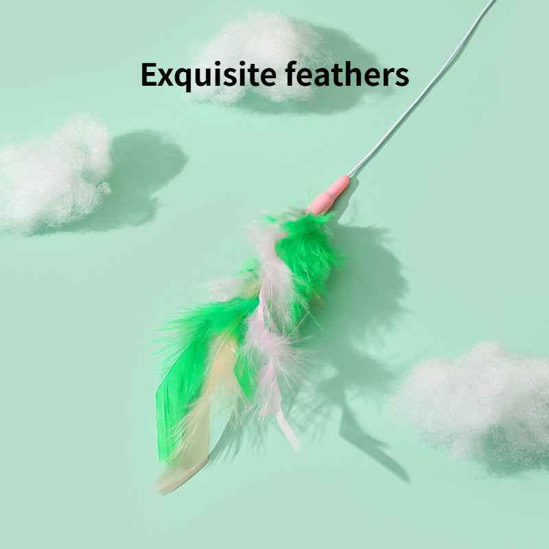 Interactive Cat Feather Wand – Durable bell and refillable toy for engaging playtime with cats. - Whiskerwise