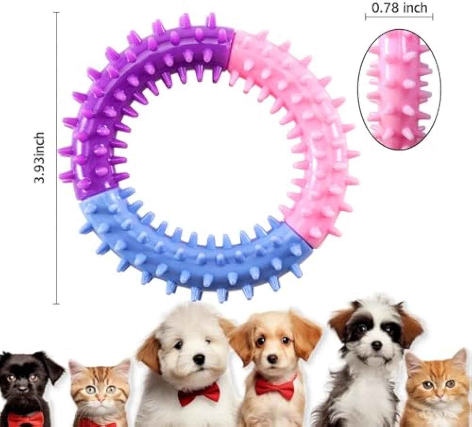 Dog Chew Ring Toy – Durable rubber teething toy for puppies and dogs with engaging design. - Whiskerwise