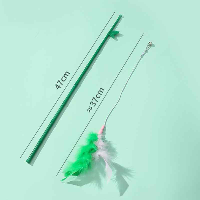 Interactive Cat Feather Wand – Durable bell and refillable toy for engaging playtime with cats. - Whiskerwise