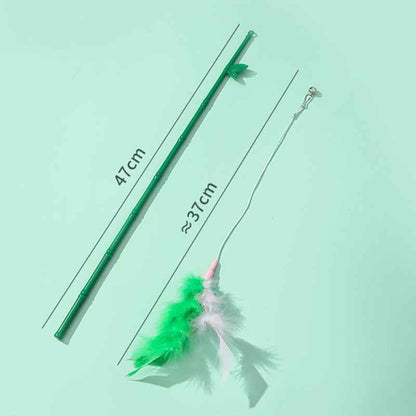 Interactive Cat Feather Wand – Durable bell and refillable toy for engaging playtime with cats. - Whiskerwise