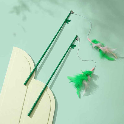 Interactive Cat Feather Wand – Durable bell and refillable toy for engaging playtime with cats. - Whiskerwise