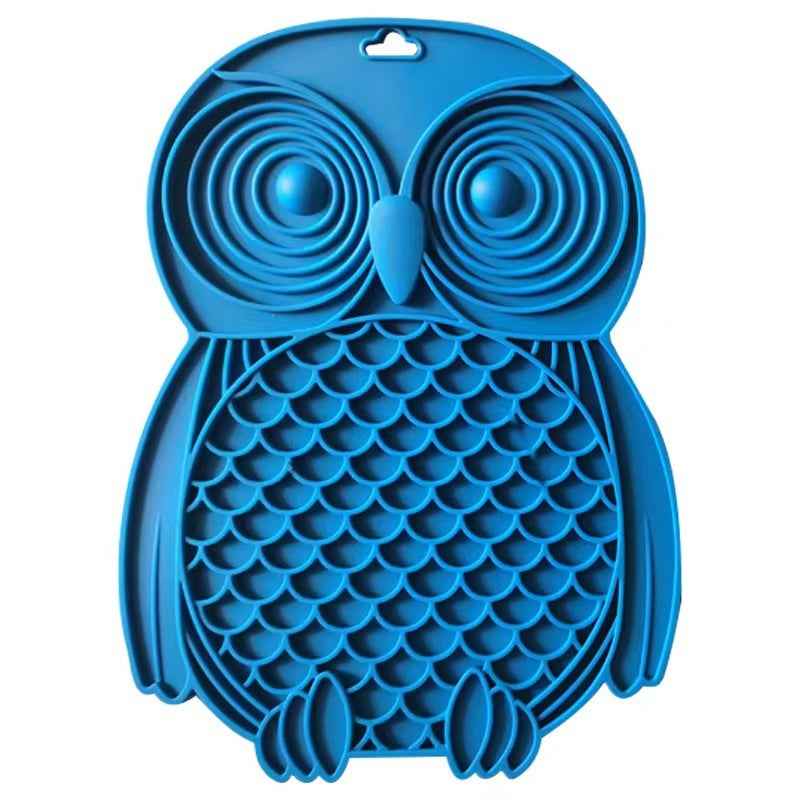 Owl Dog Licking Mat Pet Food Basin Tableware - Whiskerwise