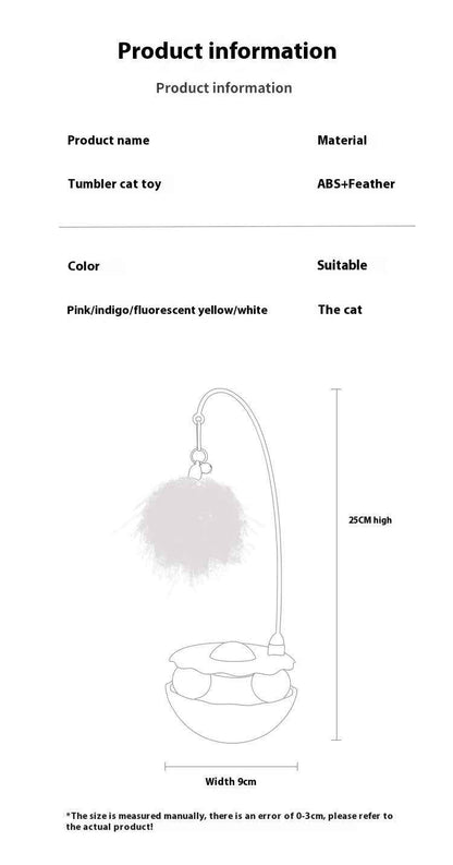 Cat Interactive Toy Funny Tumbler Toy Kitten Exercise Catching Leaky Food Ball Teaser Feather Wand Toys For Cat Accessories Pet Products - Whiskerwise