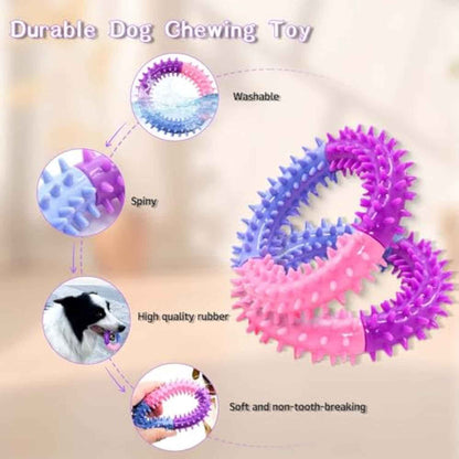 Dog Chew Ring Toy – Durable rubber teething toy for puppies and dogs with engaging design. - Whiskerwise