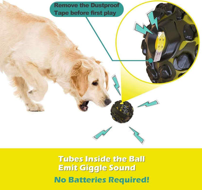 Durable Interactive Dog Ball in use, promoting dental health and engaging chewers with textured surface.