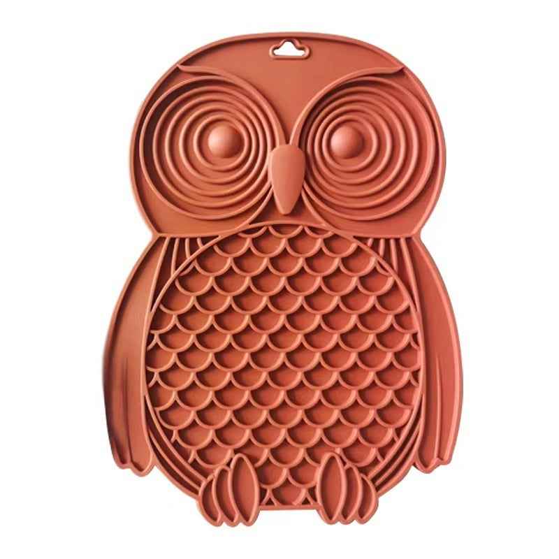 Owl Dog Licking Mat Pet Food Basin Tableware - Whiskerwise