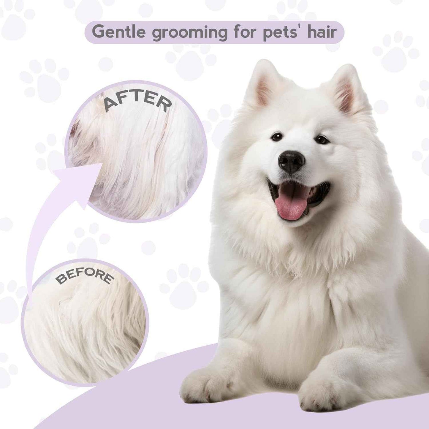 Detangling Pet Comb For Dog  Cat Grooming Comb With Long Short Stainless Steel Teeth Safely Remove Knots Tangles For Healthy Shiny Coat Gentle Effective Detangling Tool For Pet Hair - Whiskerwise