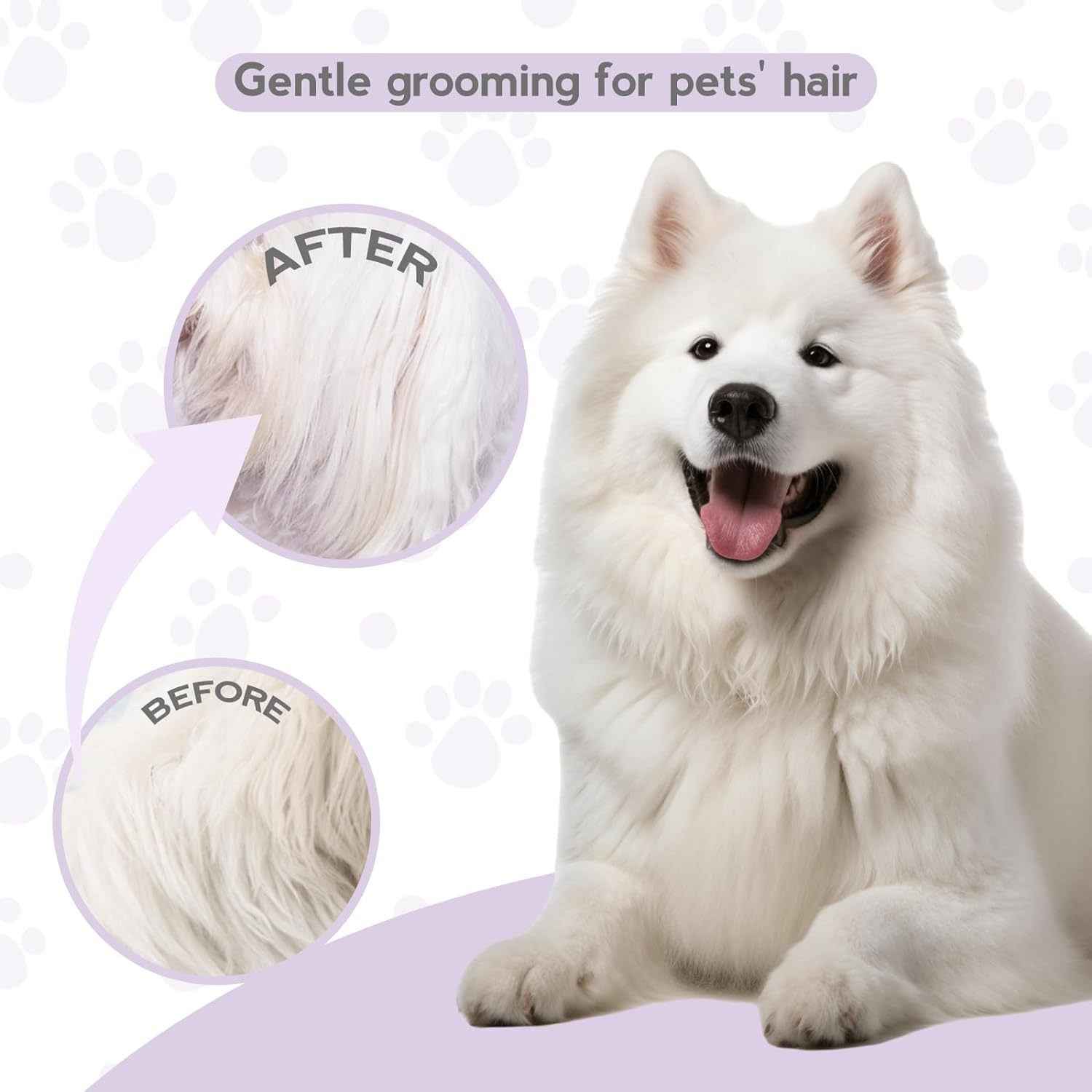 Detangling Pet Comb For Dog  Cat Grooming Comb With Long Short Stainless Steel Teeth Safely Remove Knots Tangles For Healthy Shiny Coat Gentle Effective Detangling Tool For Pet Hair - Whiskerwise