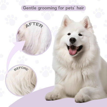 Detangling Pet Comb For Dog  Cat Grooming Comb With Long Short Stainless Steel Teeth Safely Remove Knots Tangles For Healthy Shiny Coat Gentle Effective Detangling Tool For Pet Hair - Whiskerwise