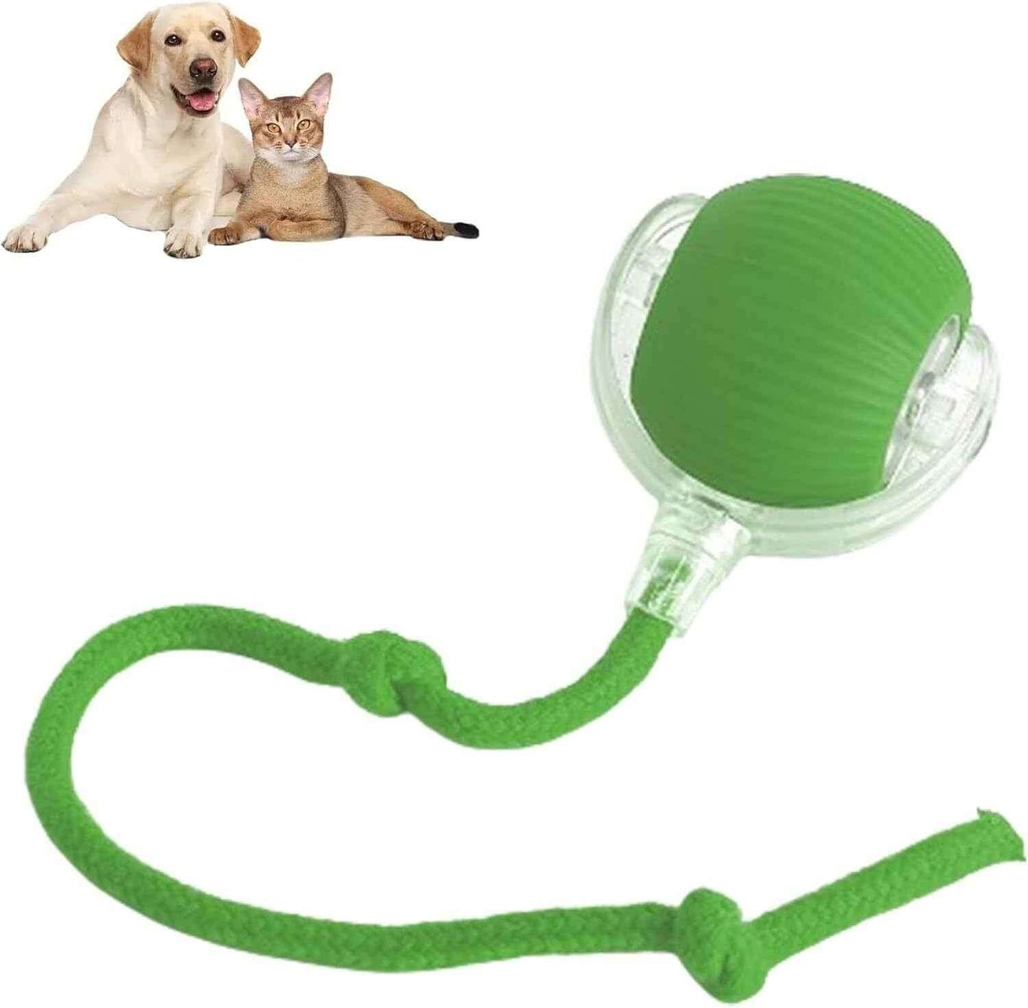 Smart Rolling Pet Ball – red interactive toy for dogs and cats, promoting active play and engagement.