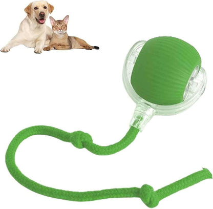 Smart Rolling Pet Ball – red interactive toy for dogs and cats, promoting active play and engagement.