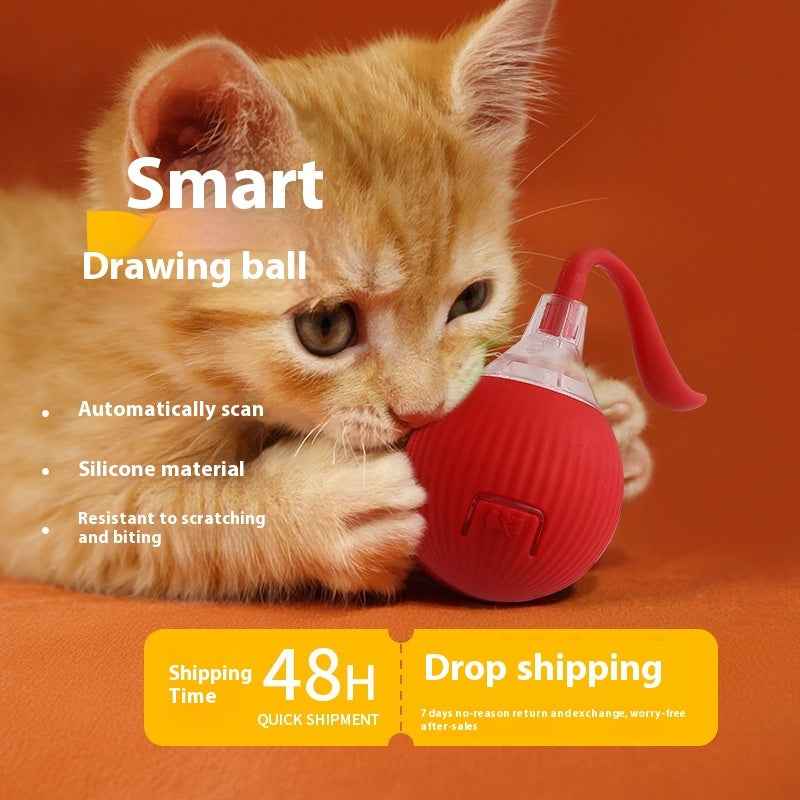 Interactive Cat Rolling Ball with sound and light, encouraging playful cat activities and natural instincts. - Whiskerwise