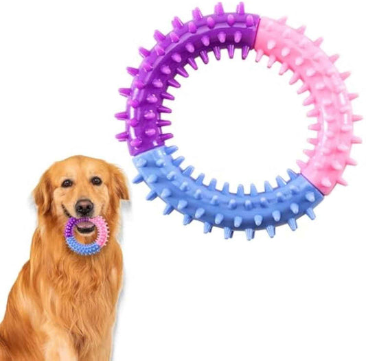 Dog Chew Ring Toy – Durable rubber teething toy for puppies and dogs with engaging design. - Whiskerwise