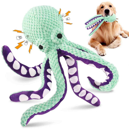 Interactive Pet Plush Toy – Bite-Resistant Octopus for hours of fun with dogs and cats, featuring squeaky sounds.